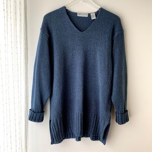 Carolyn Taylor Teal Blue Knit Sweater